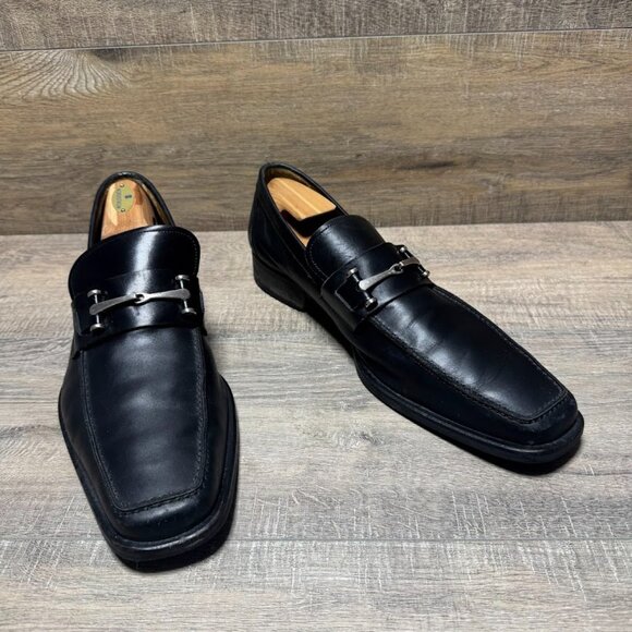 Magnanni Black Leather Loafers Men's Size 12 - Picture 6 of 7